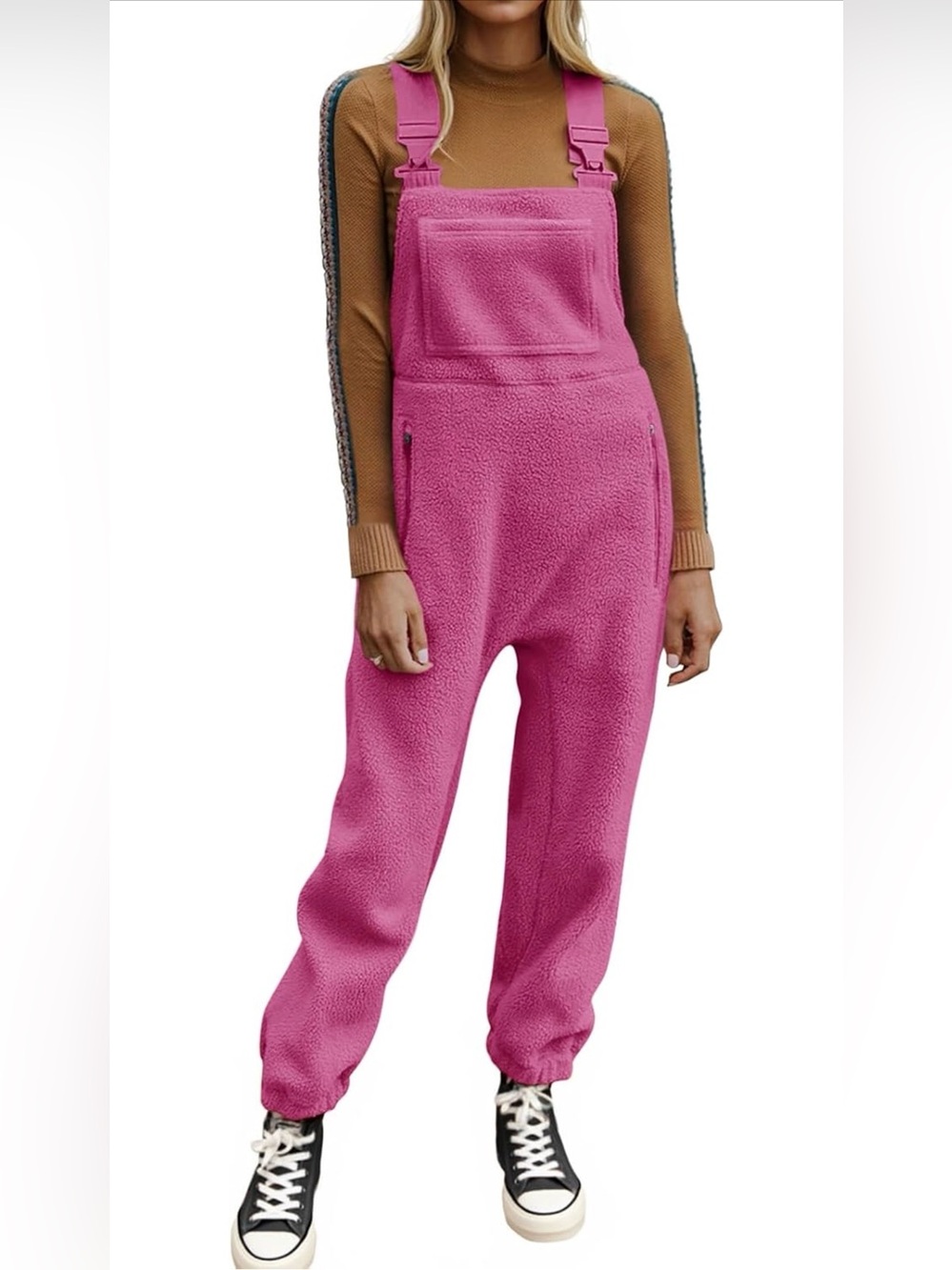 Ebifin Women's Fleece Overalls with Pockets